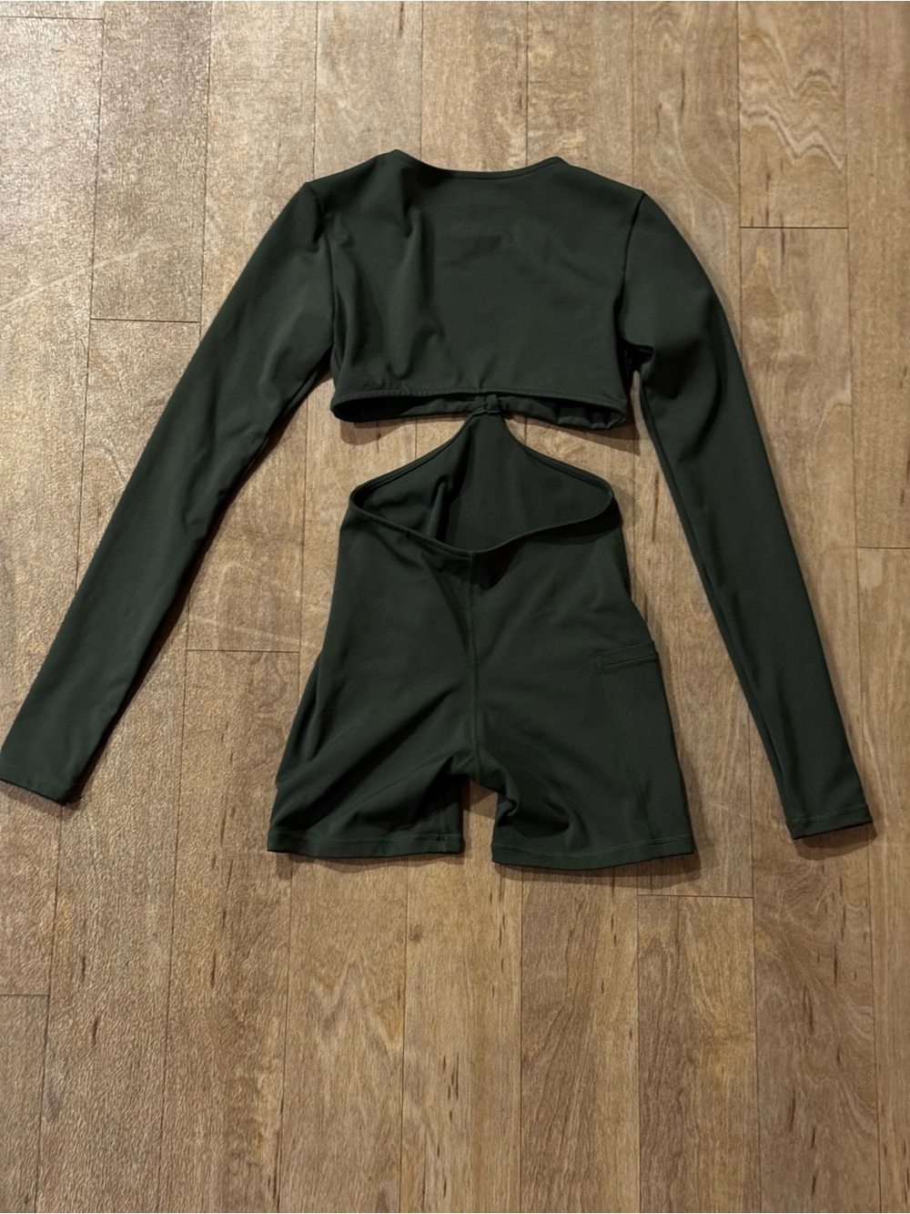 Active by Teal Athletics Tiyana Sold Out Cutout Unitard Romper Green Size XS - Picture 5 of 5